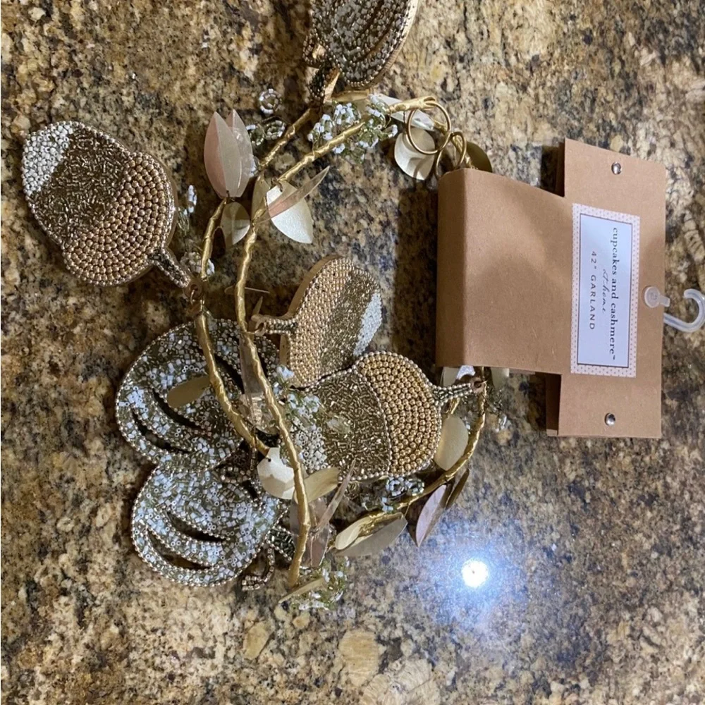Cupcakes and Cashmere Beaded Acorn pumpkin Garland 42”Brand new! LAST ONE!